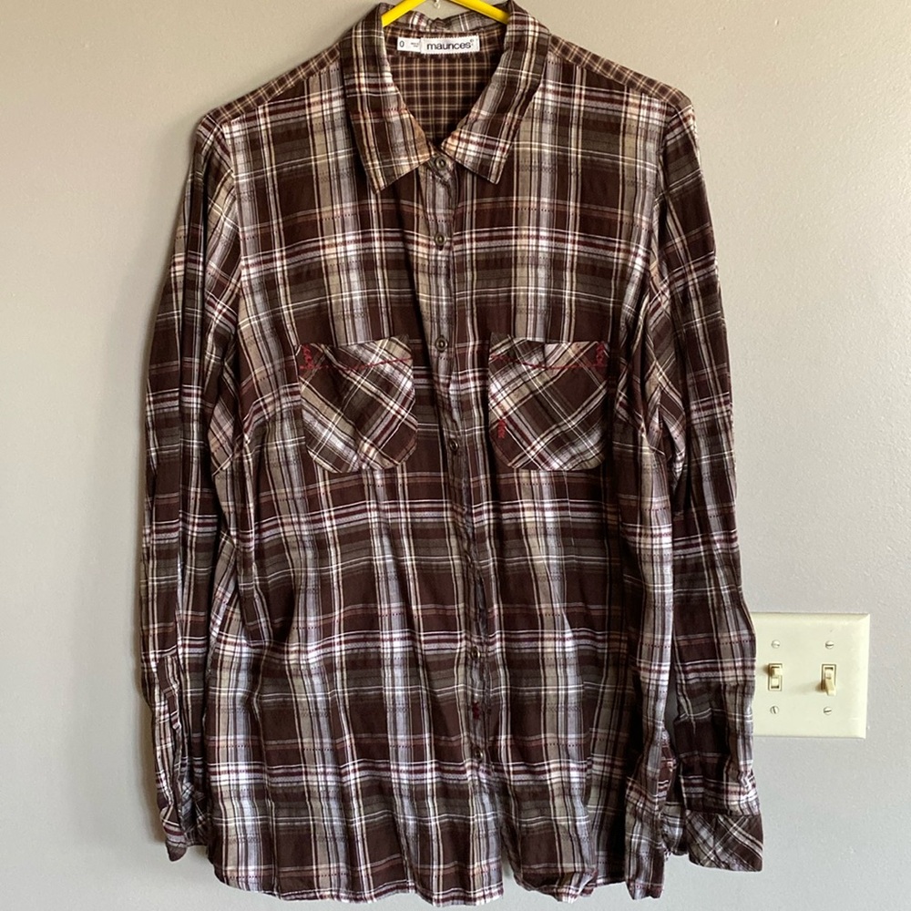 Brown Plaid Button Down